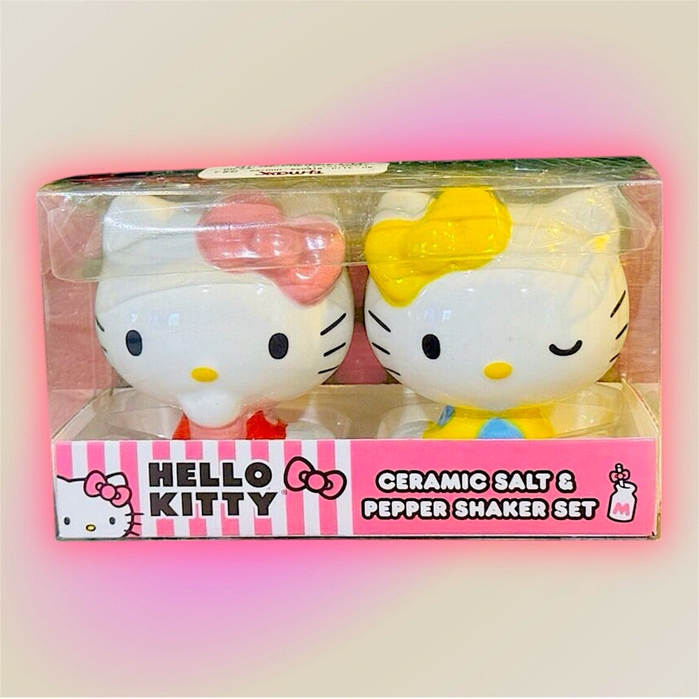 Hello Kitty Ceramic Salt and Pepper Shaker Set by Sanrio